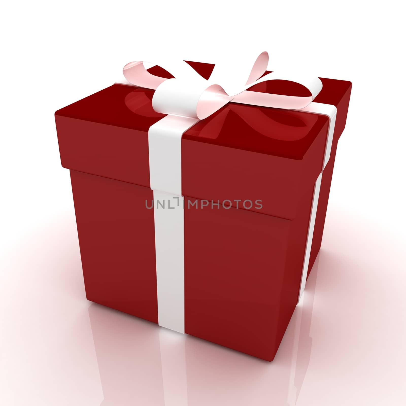 Bright christmas gift on a white background 