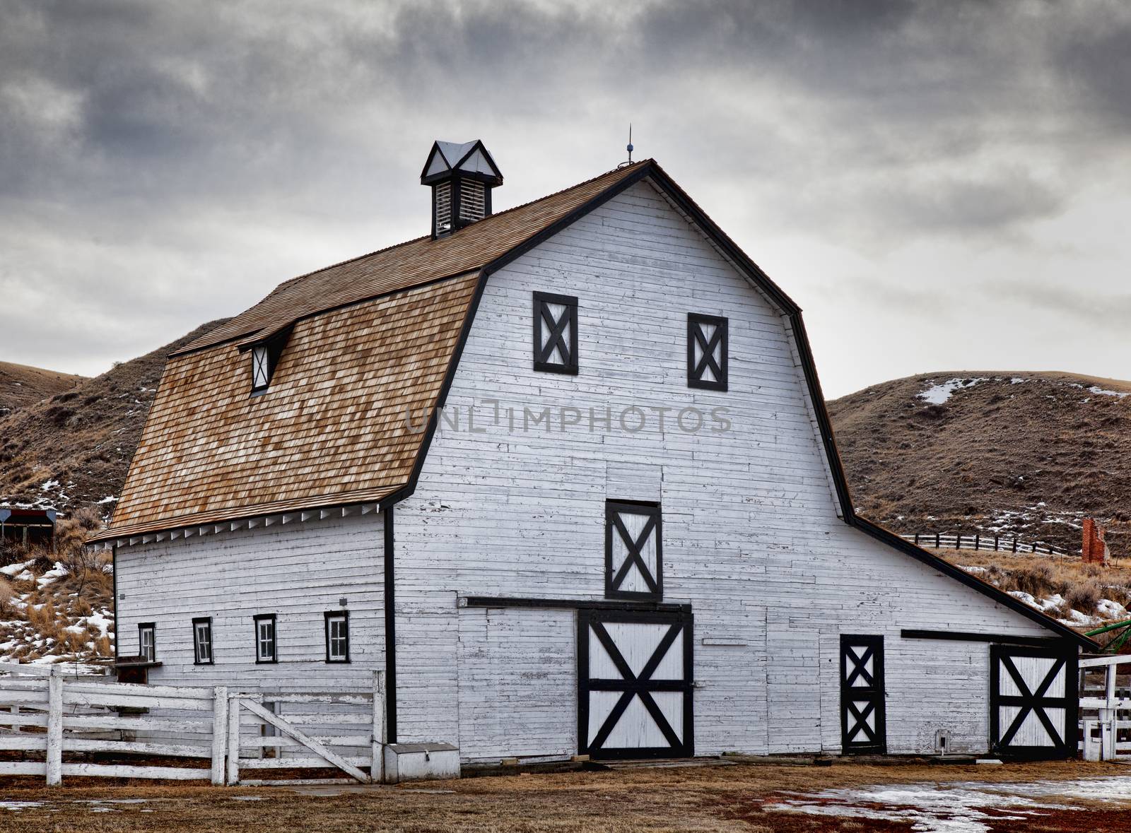 A historical barn in Echodale Park, near Medicine Hat, Alberta, Canada.