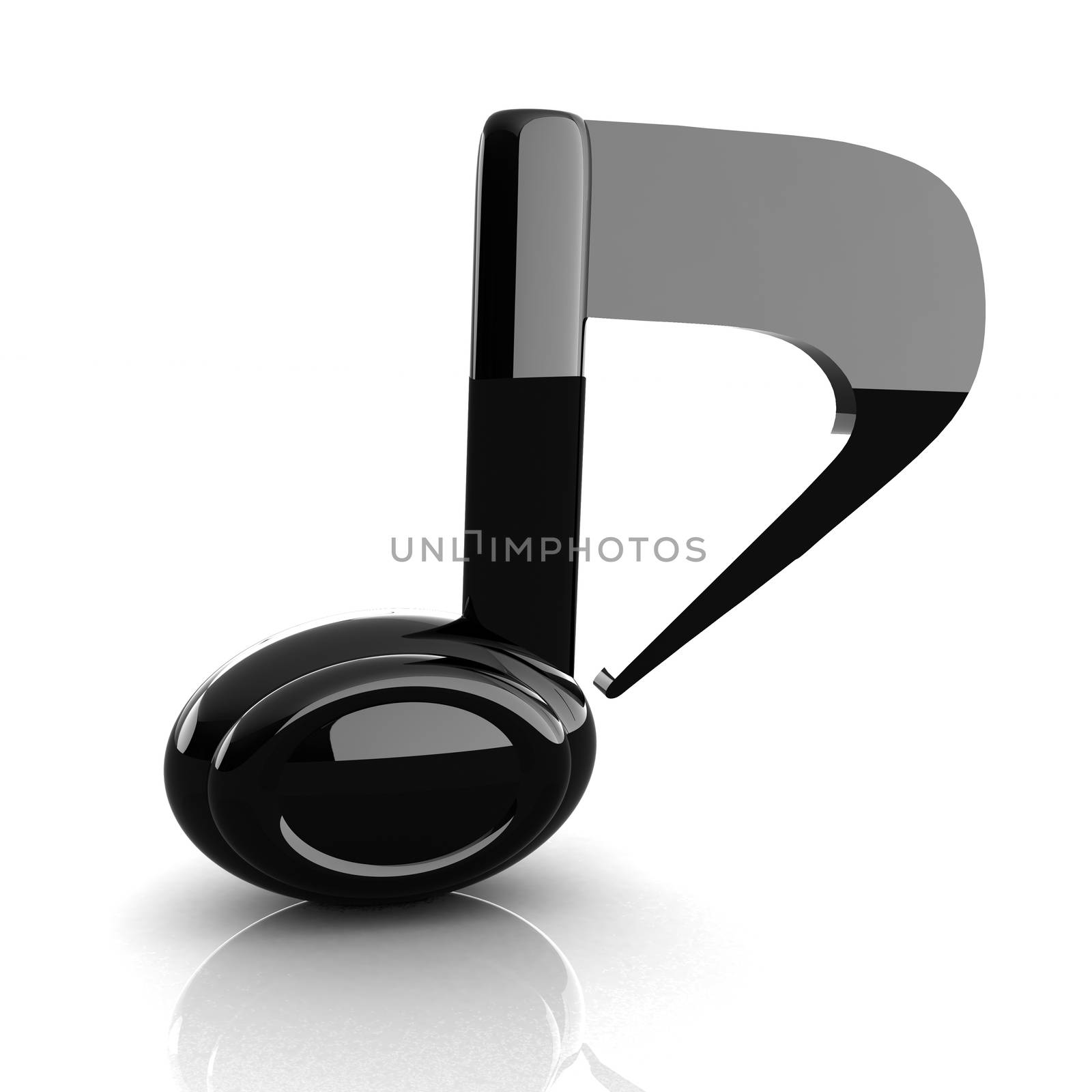 musical note 3D on white background  by Guru3D