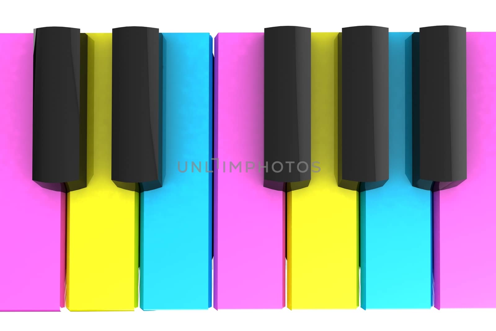 Colorfull piano keys by Guru3D