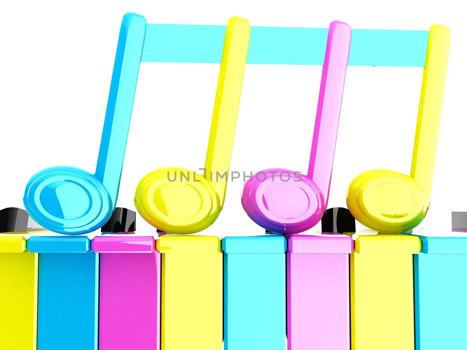 Colorfull piano keys by Guru3D