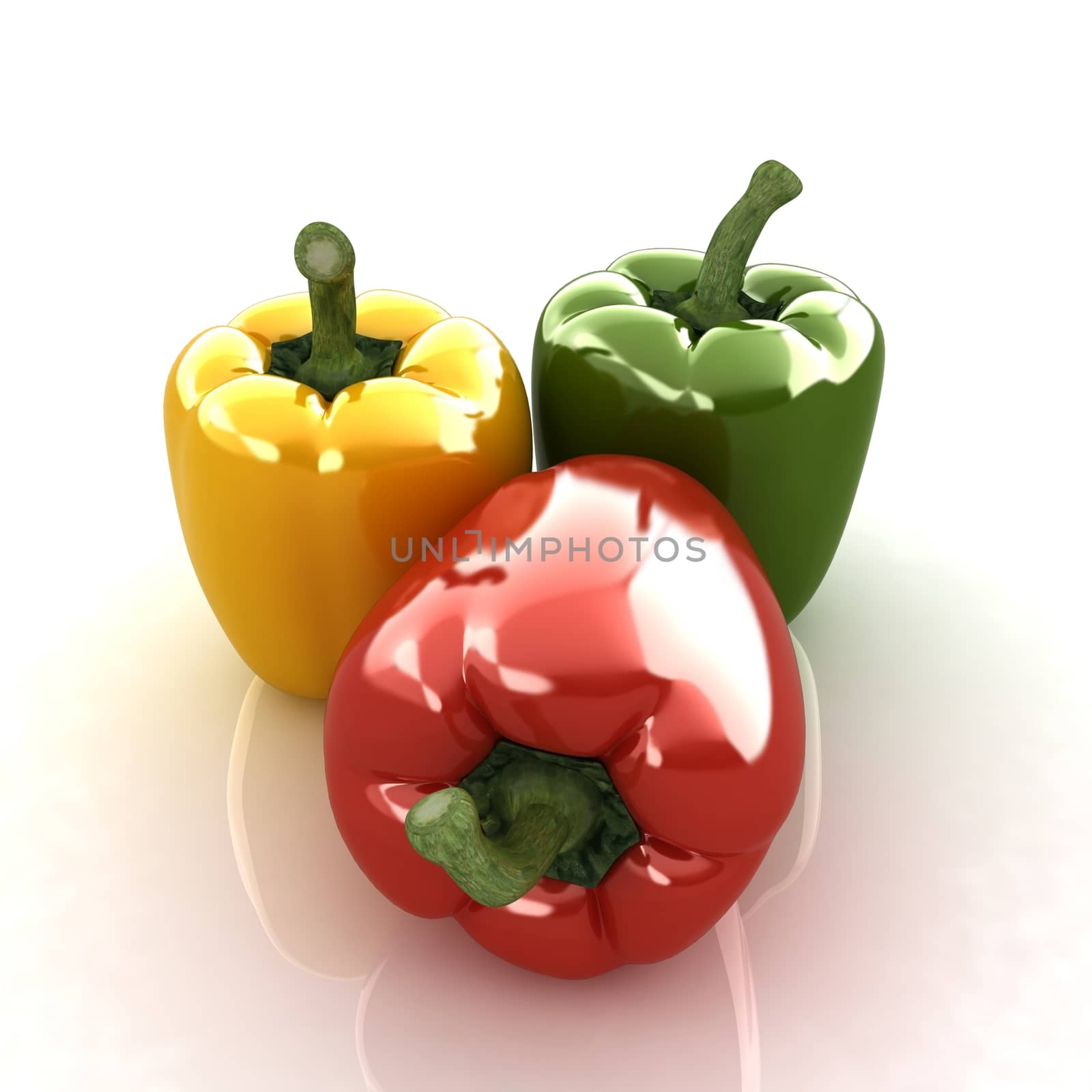 sweet pepper on white background  by Guru3D