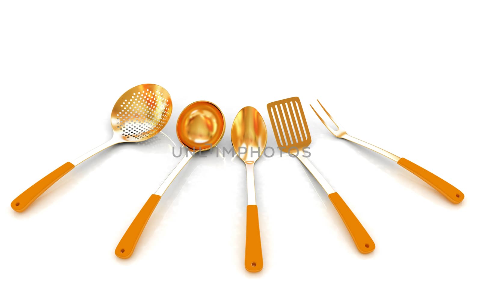 cutlery on white background 