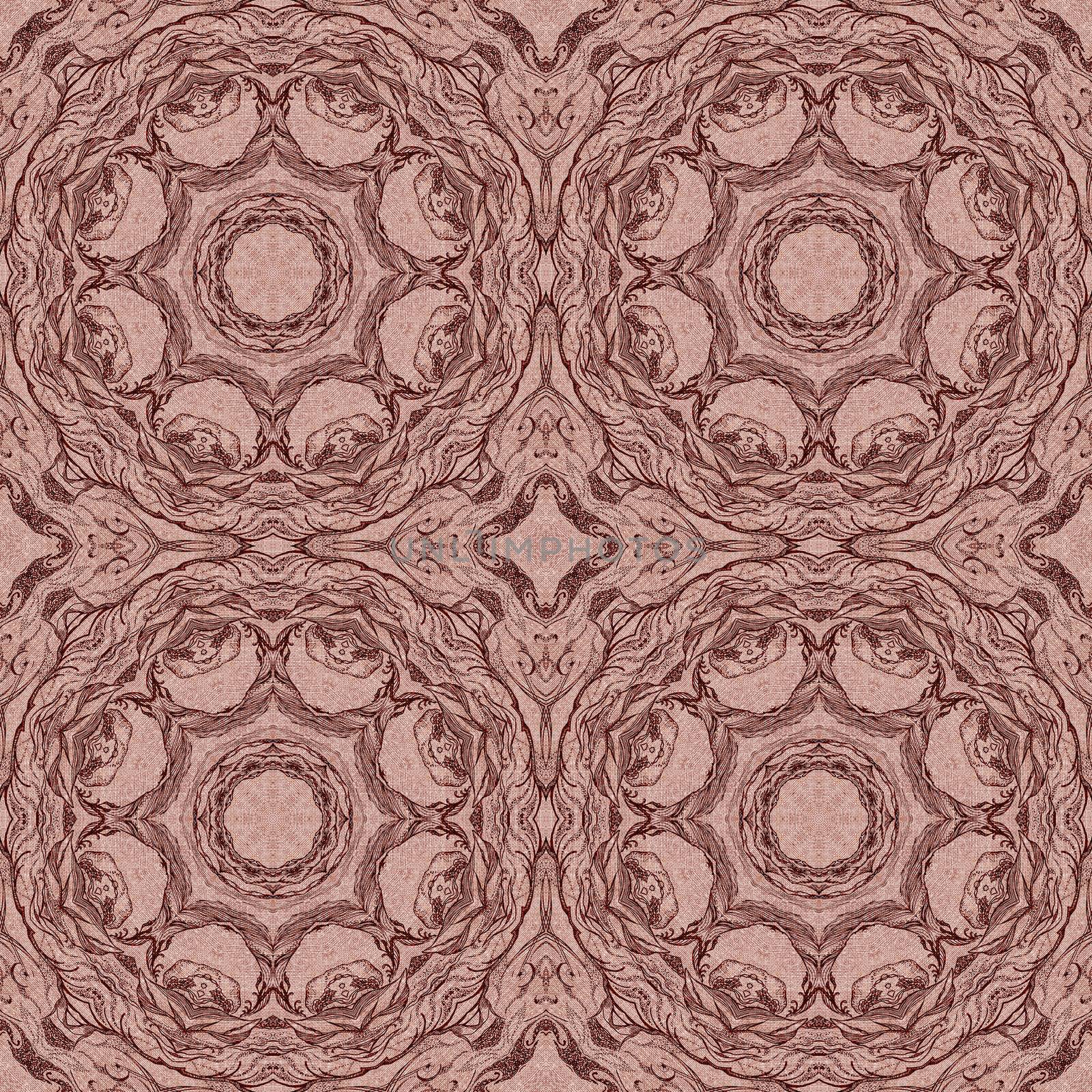 Seamless artistic background, abstract graphic pattern on vintage linen canvas