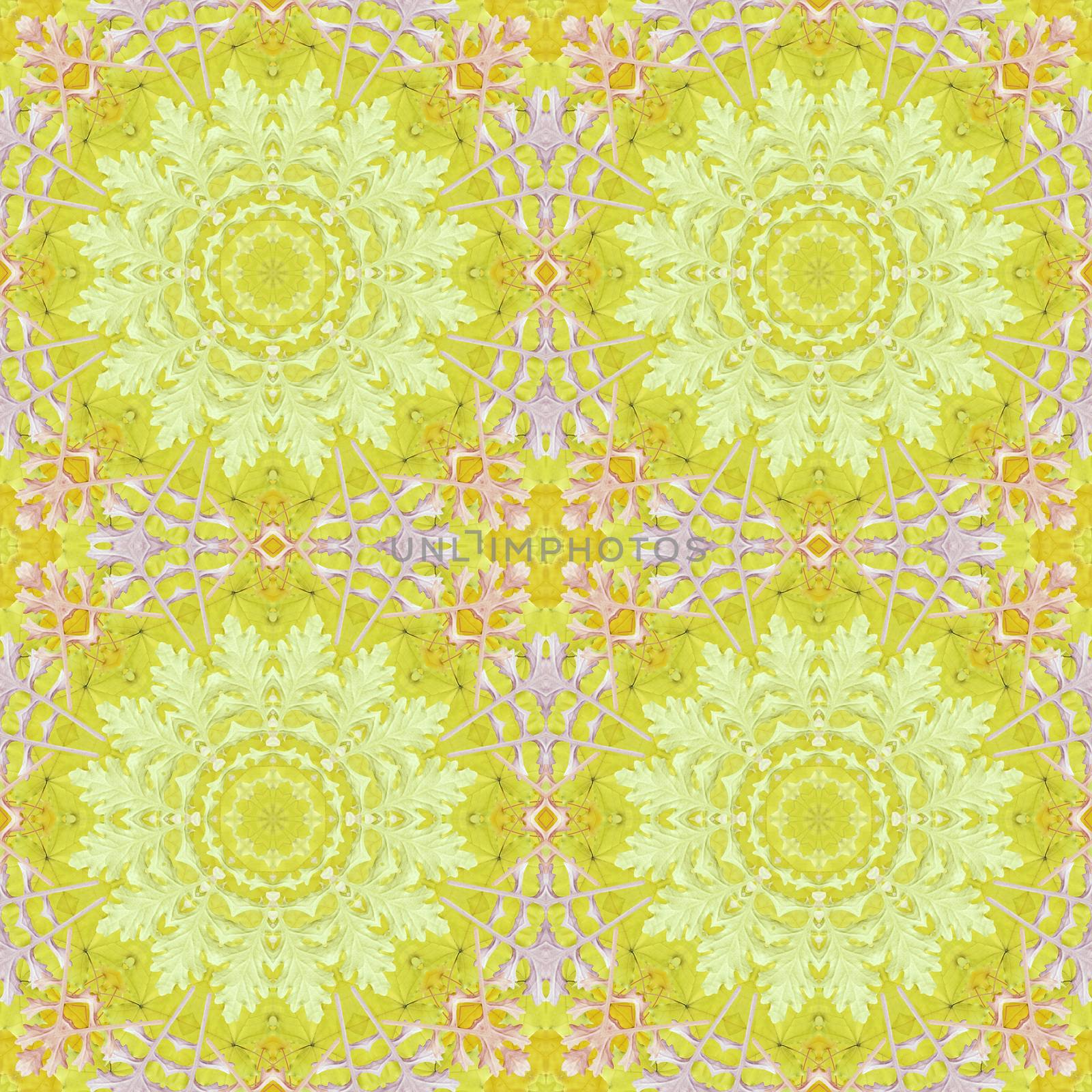 Artistic background, abstract seamless floral pattern with colorful leaves of plants