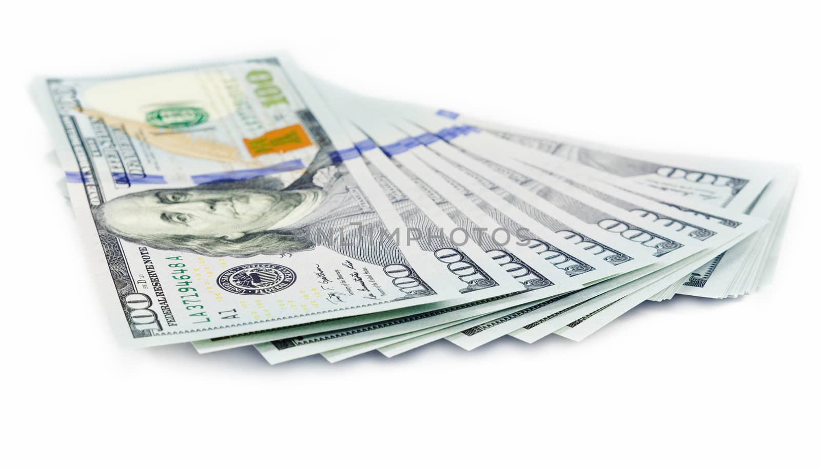 dollars notes isolated on white background