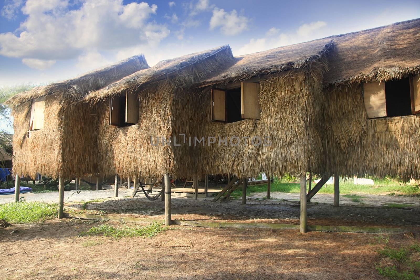 Tropical bungalow on the beach. Cambodia bungalow for tourist
