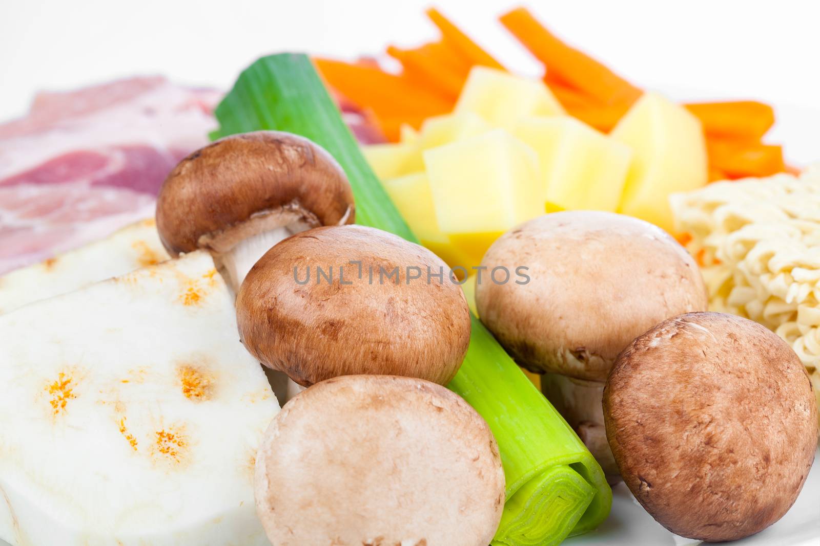 fresh vegetables on a plate for cooking