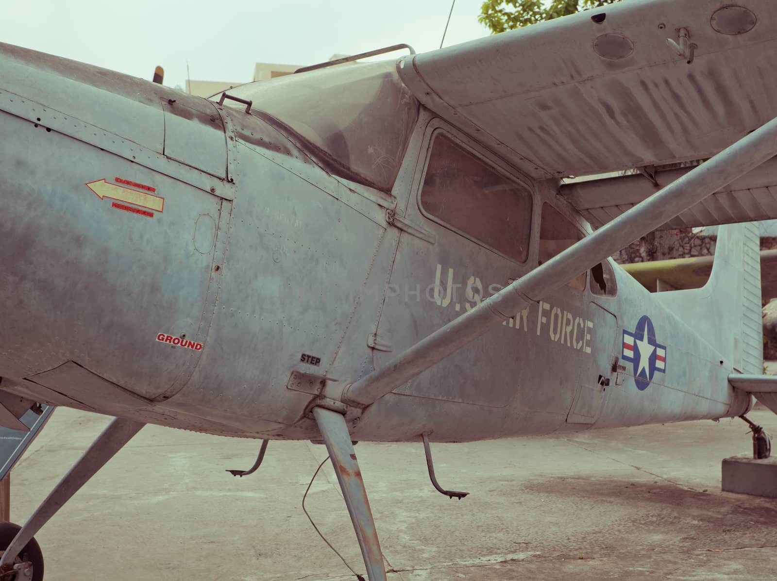 Vintage military old war airplane