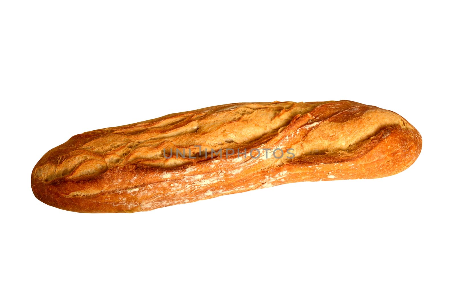 French crusty bread, isolated on a white background