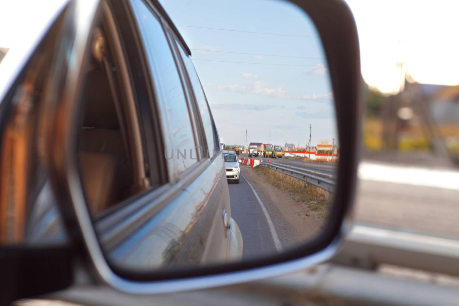 view on the mirror of car by vsurkov