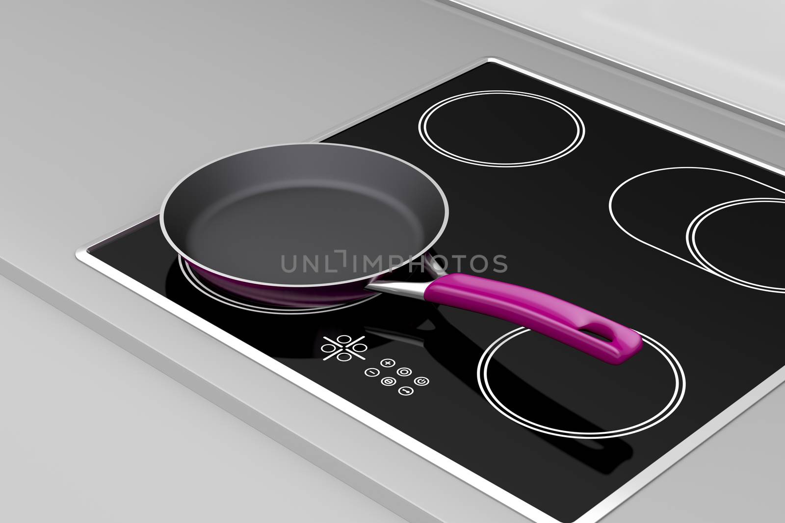 Frying pan at the induction cooktop