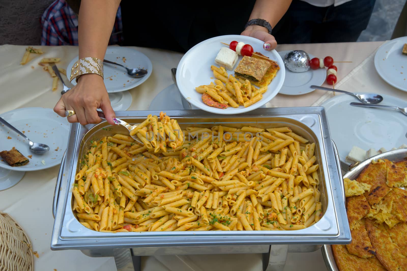 self-service at a christening party