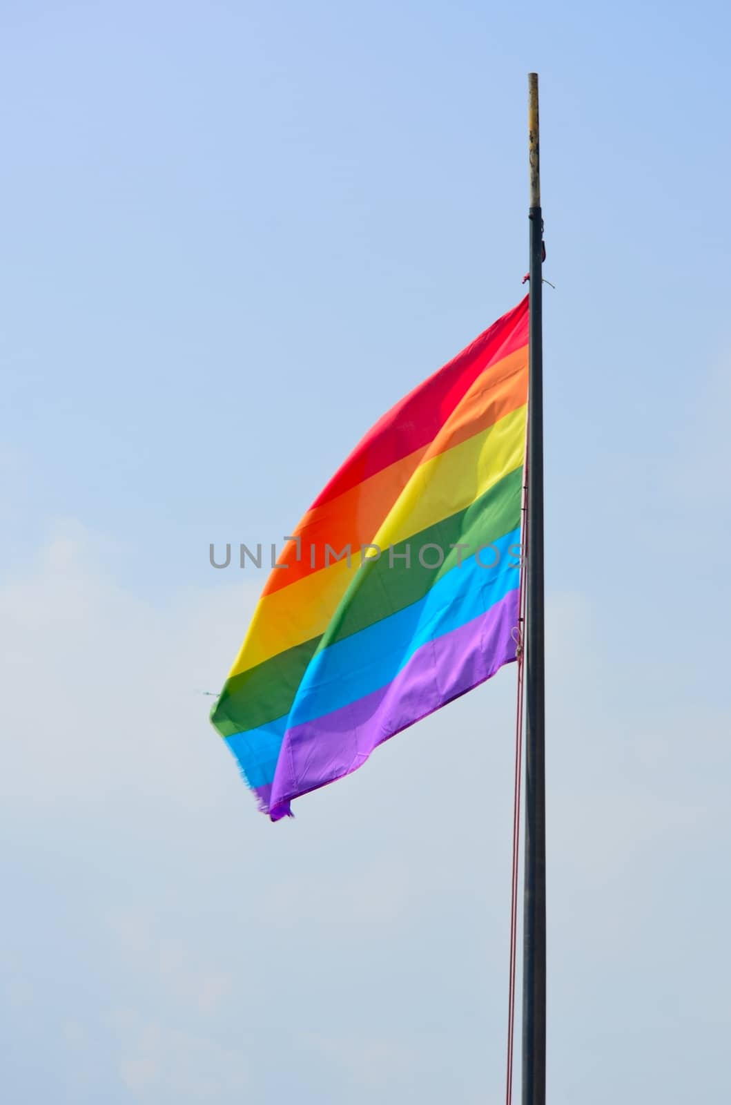 Rainbow flag flying by pauws99