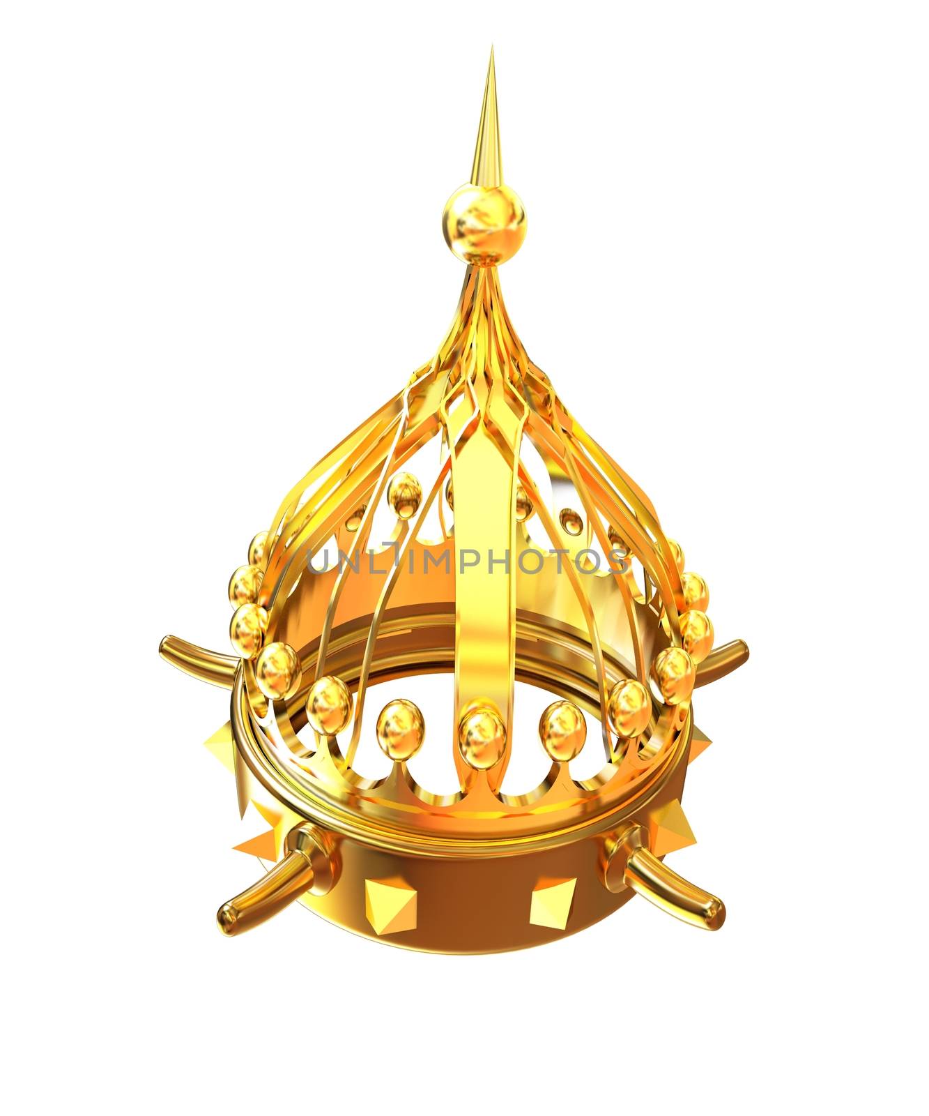 Gold crown isolated on white background 