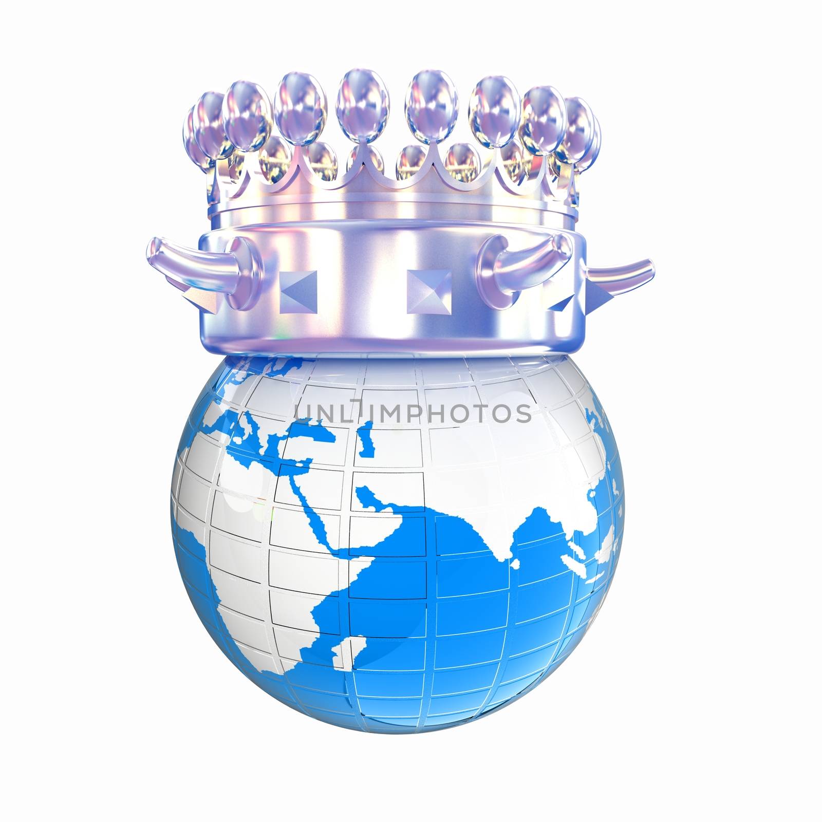 Fantastic crown on earth isolated on white background  by Guru3D