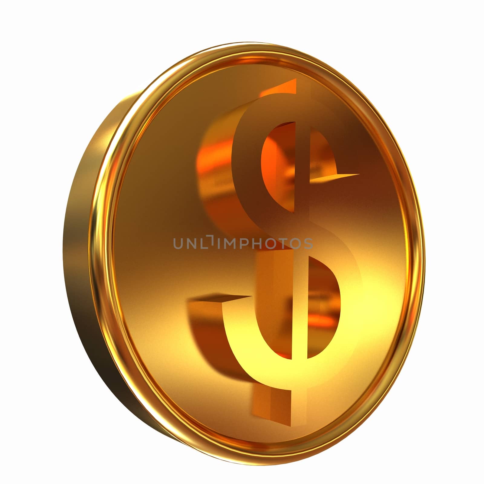 Gold coin with dollar sign by Guru3D