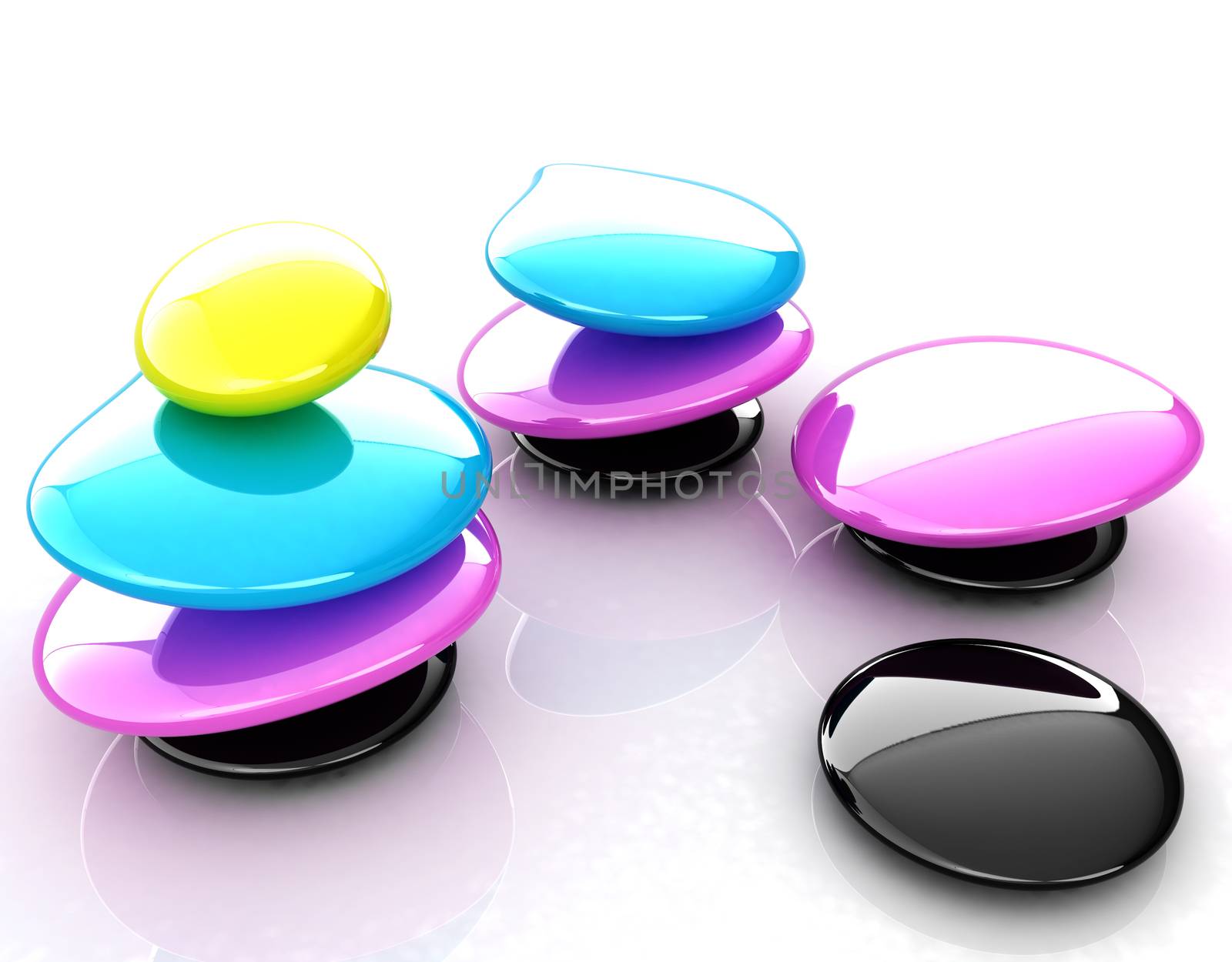 Colorfull spa stones. 3d icon by Guru3D