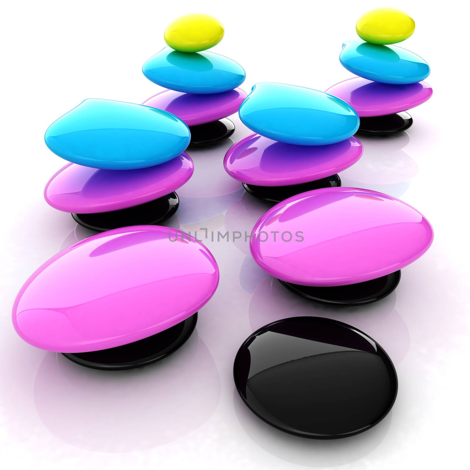 Colorfull spa stones. 3d icon by Guru3D