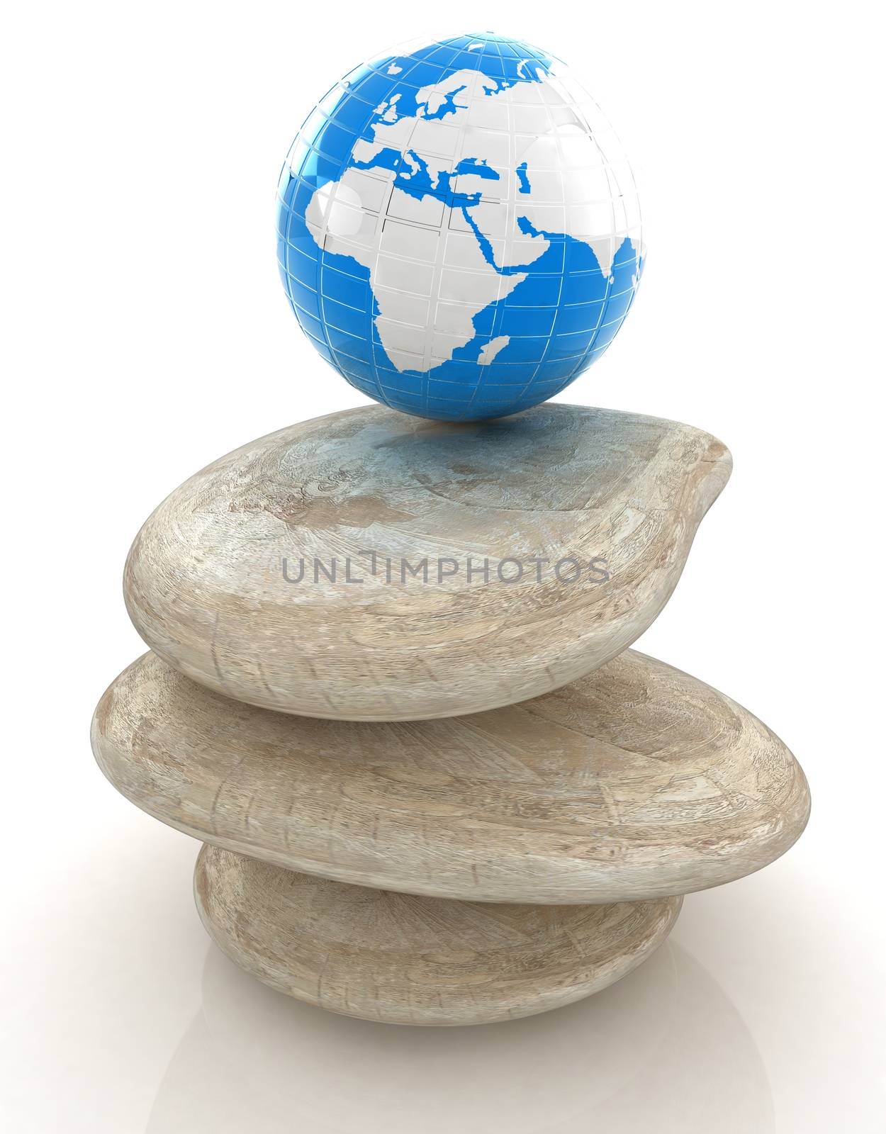 earth on spa stones. 3d icon  by Guru3D