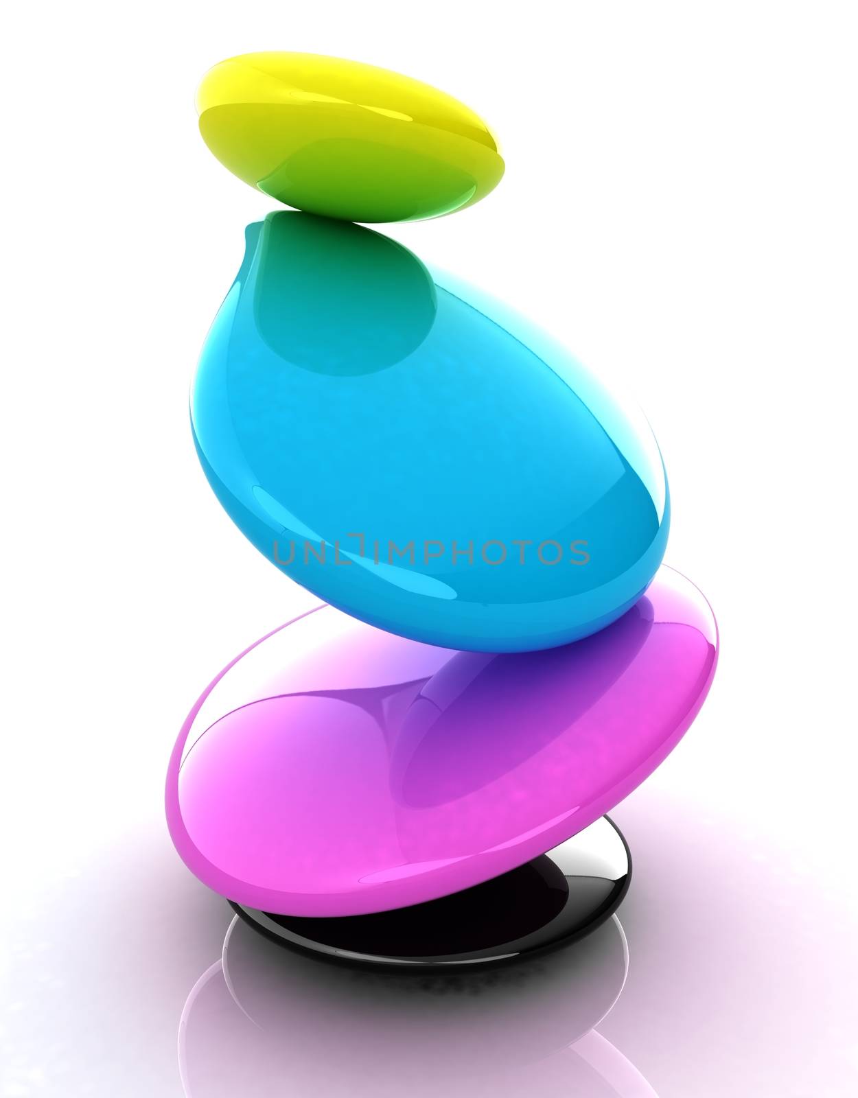 Colorfull spa stones. 3d icon