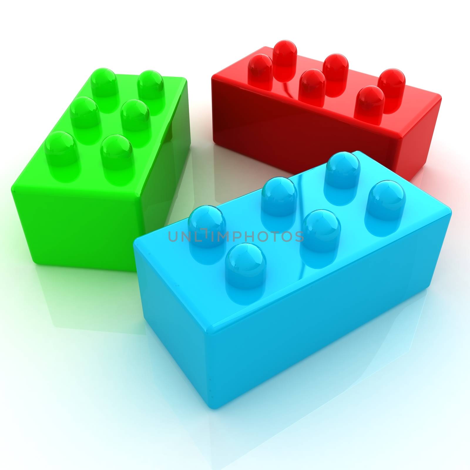 Building blocks on white  by Guru3D