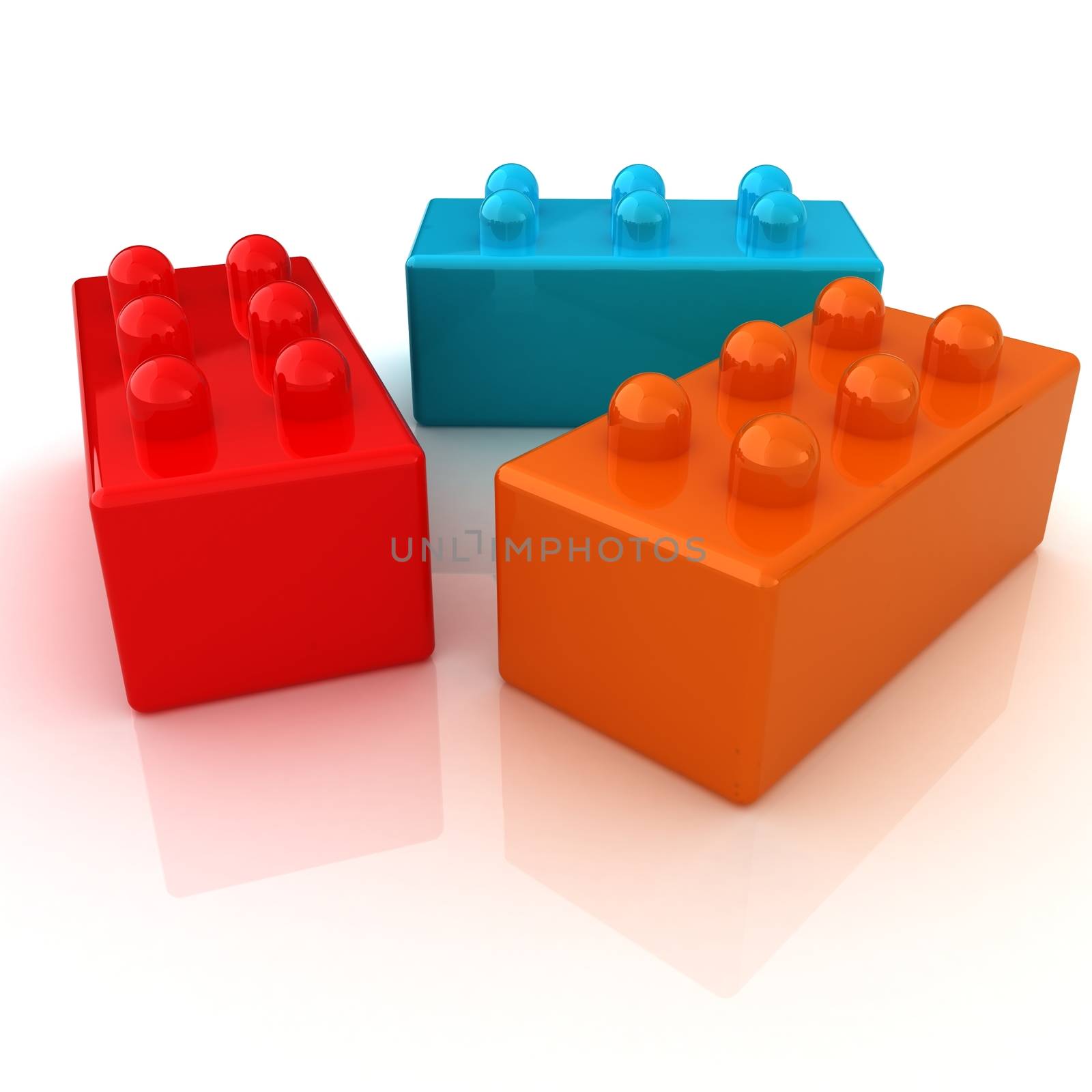 Building blocks on white  by Guru3D