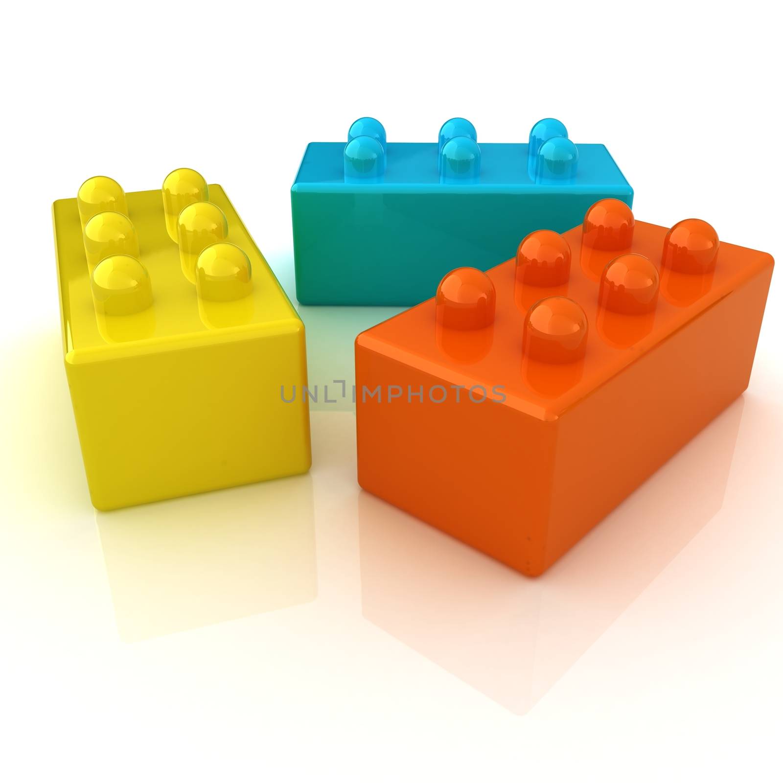 Building blocks on white 