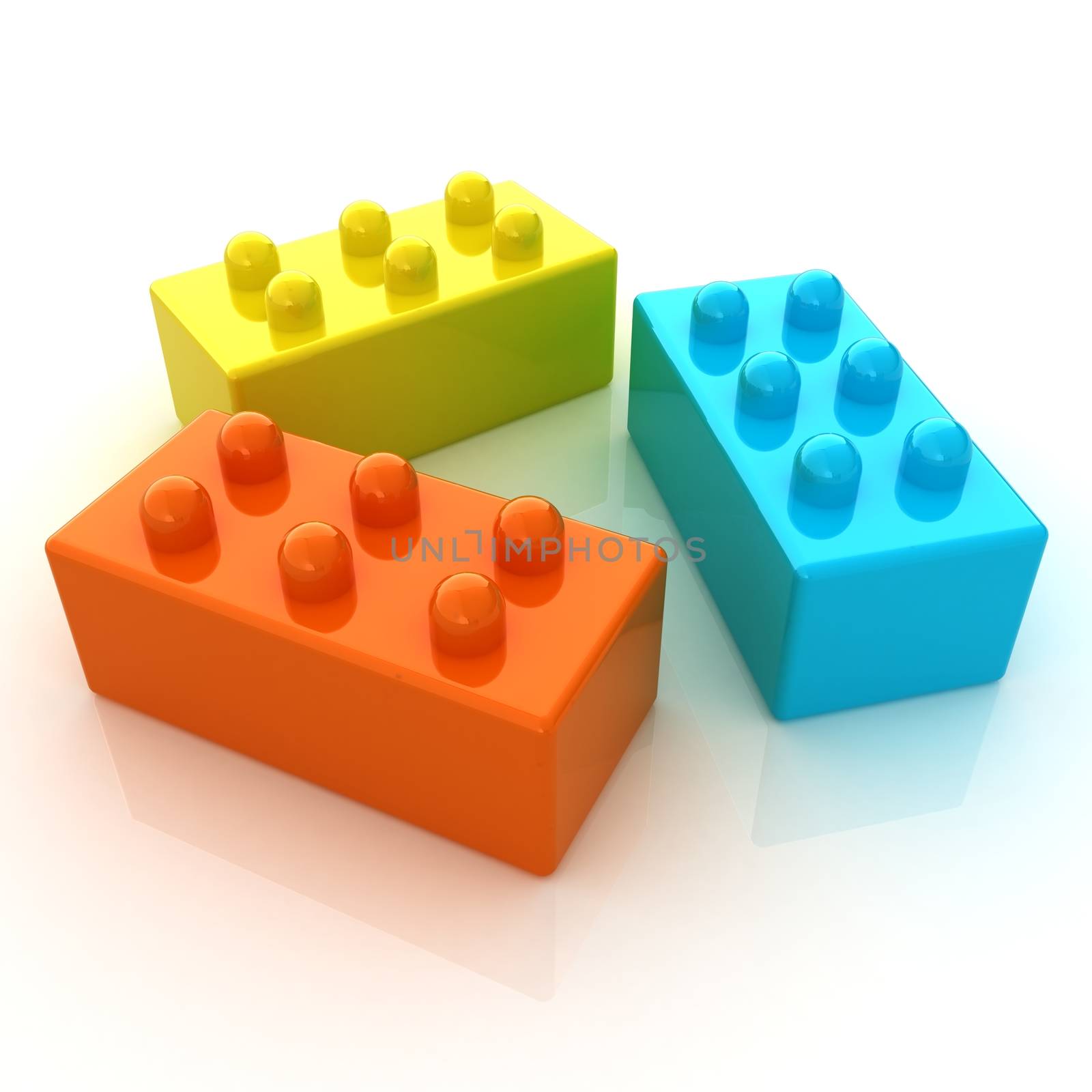 Building blocks on white  by Guru3D