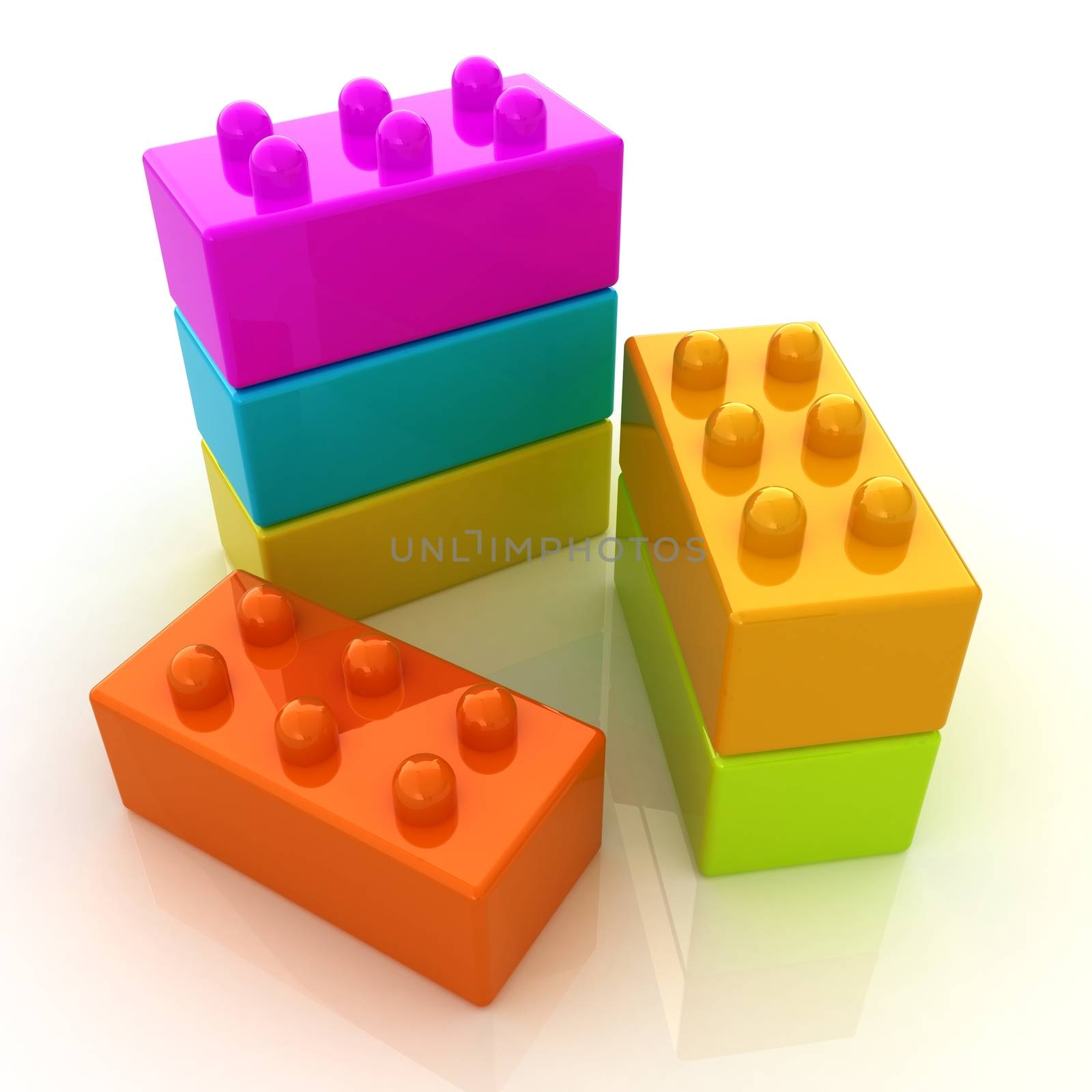 Building blocks on white  by Guru3D