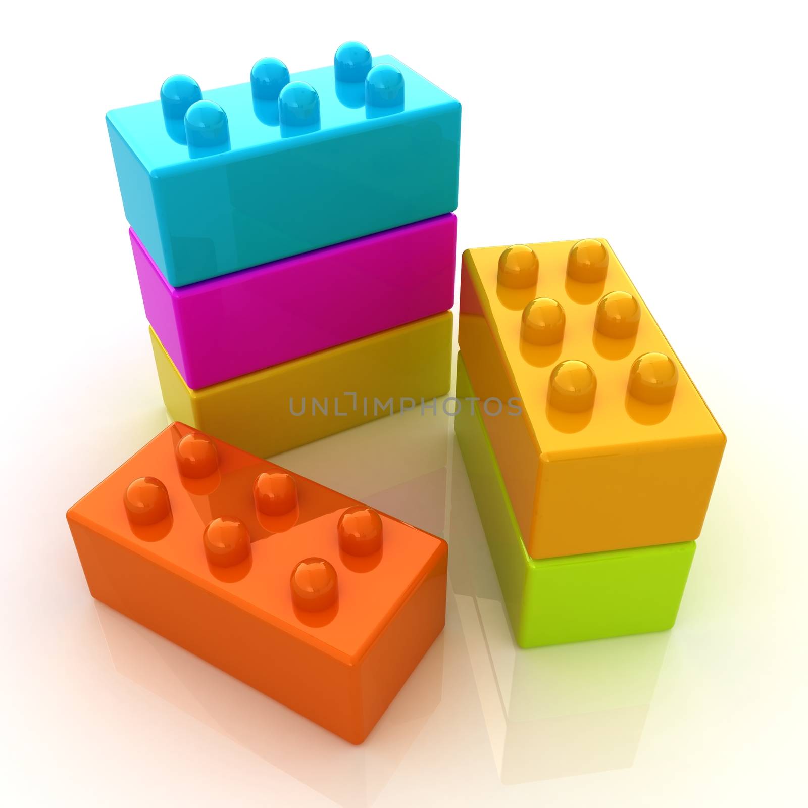 Building blocks on white  by Guru3D