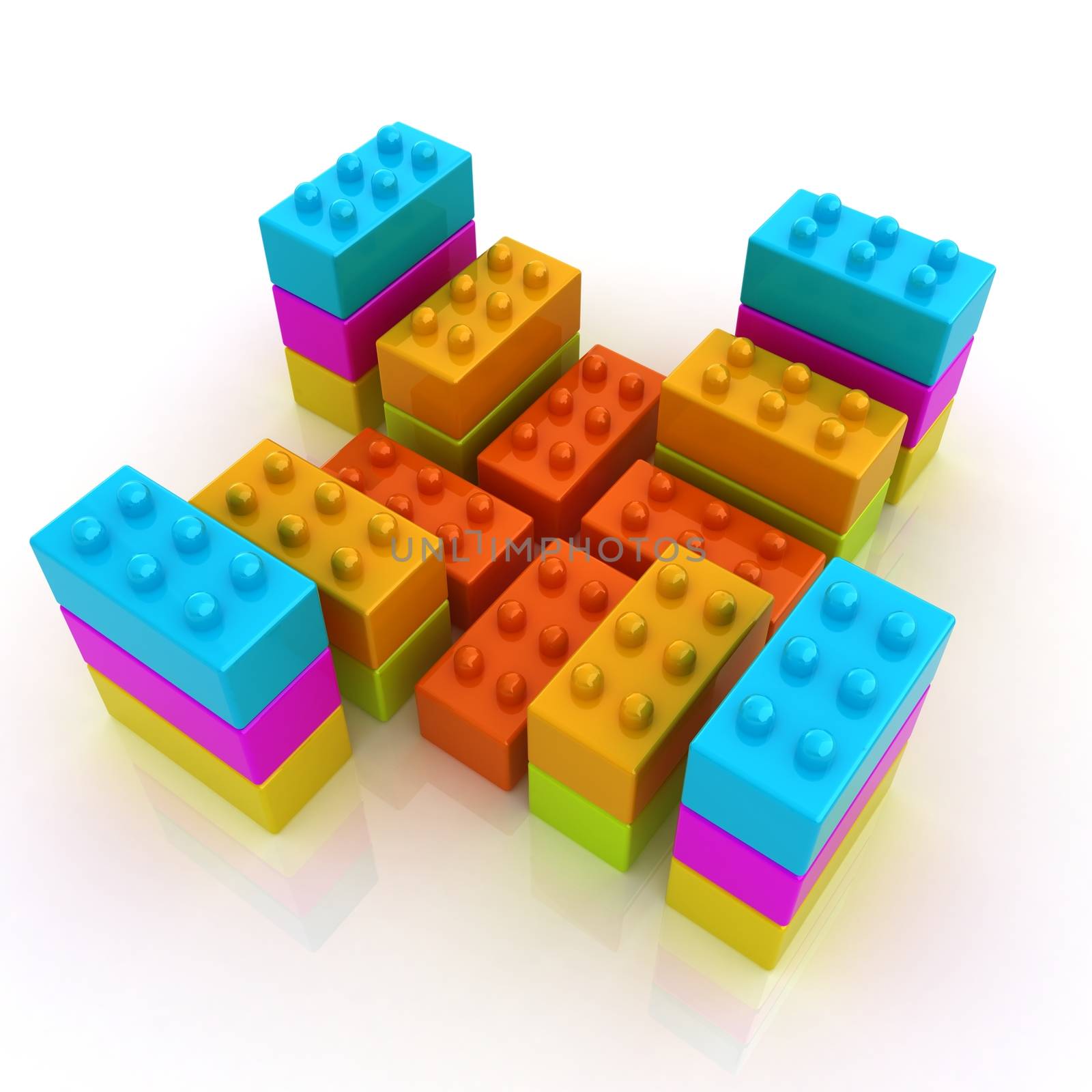 Building blocks on white  by Guru3D