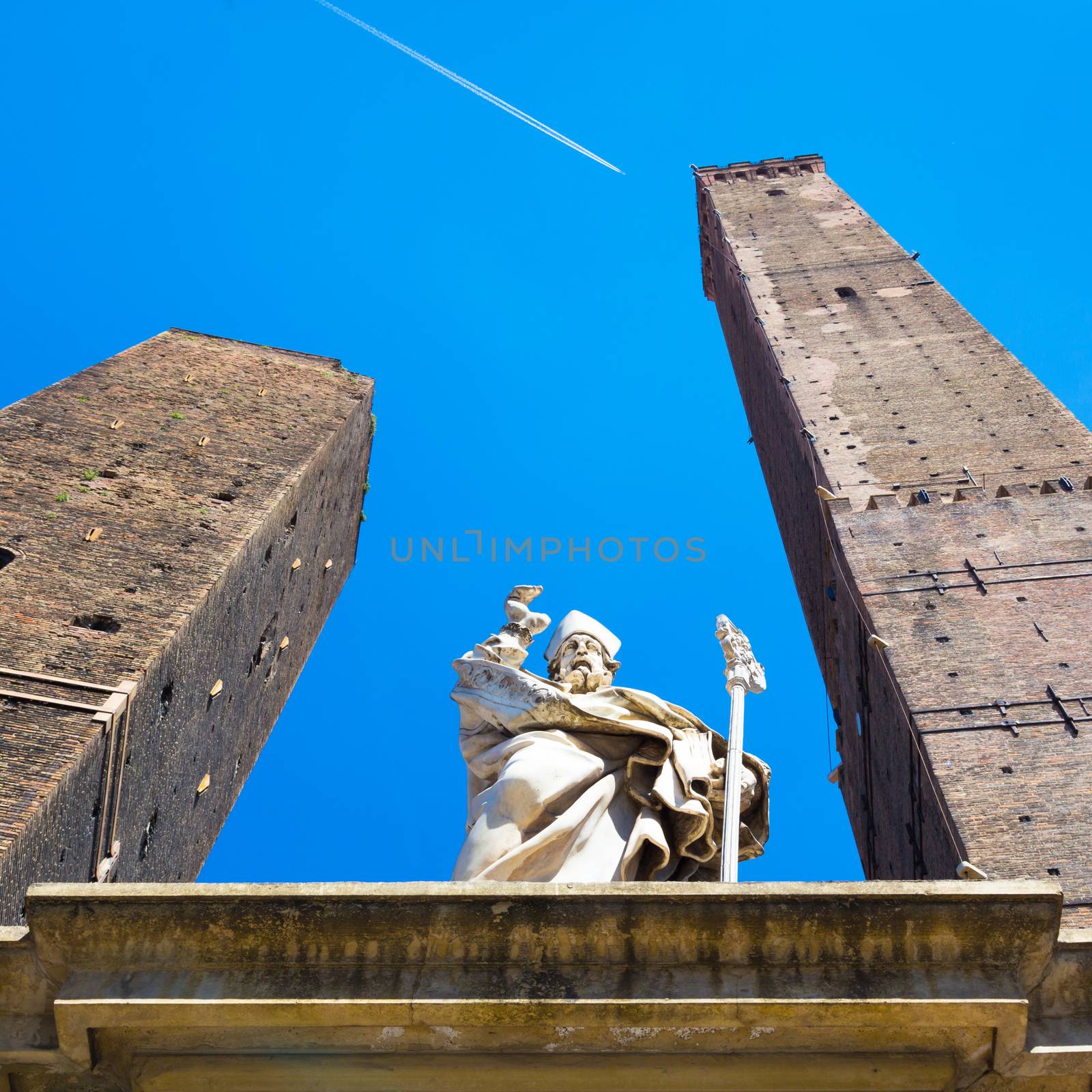 Asinelli Tower, one of the main sights in Bologna, Italy.