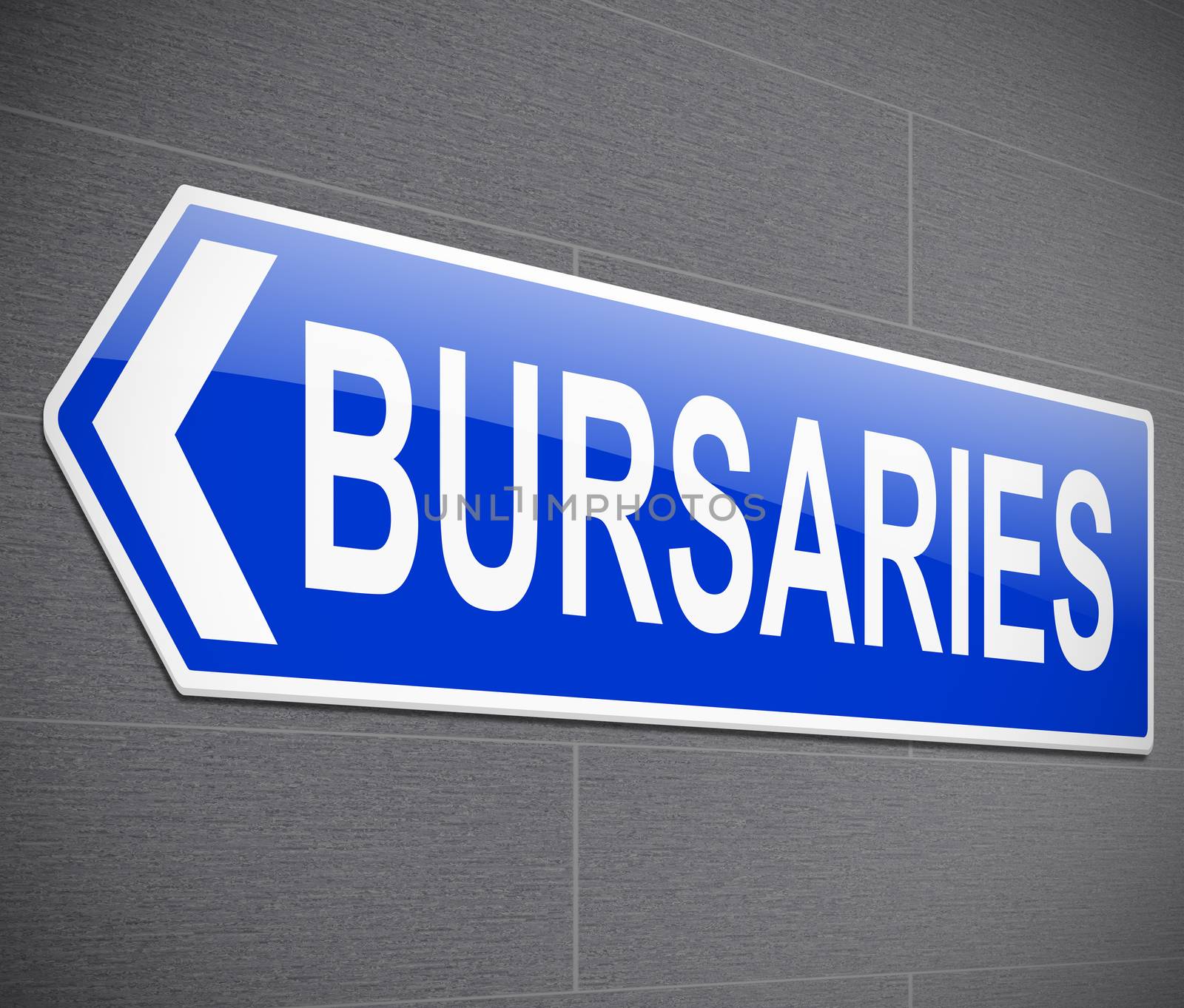 Illustration depicting a road sign with a bursary concept.