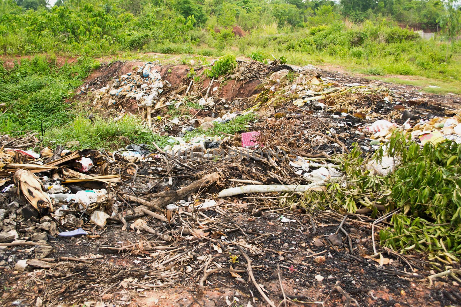 garbage in landfill