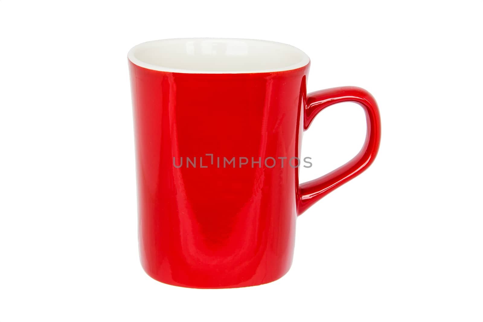 Red mug isolated on white by huntz