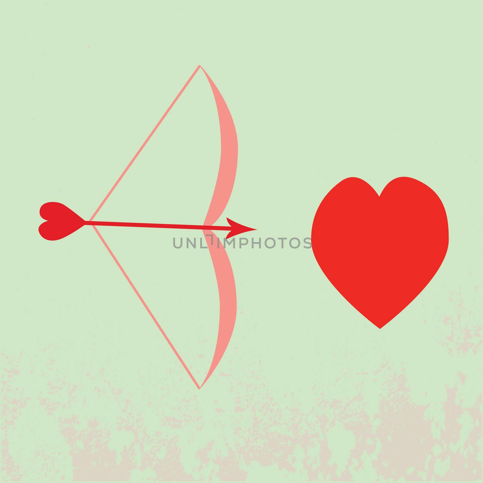 Vector simple abstract icons of bow and heart
