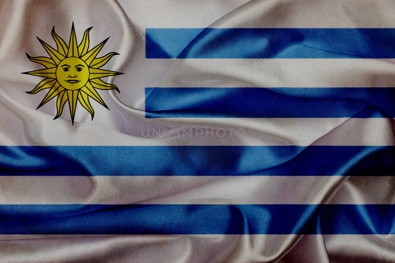 Uruguay grunge waving flag