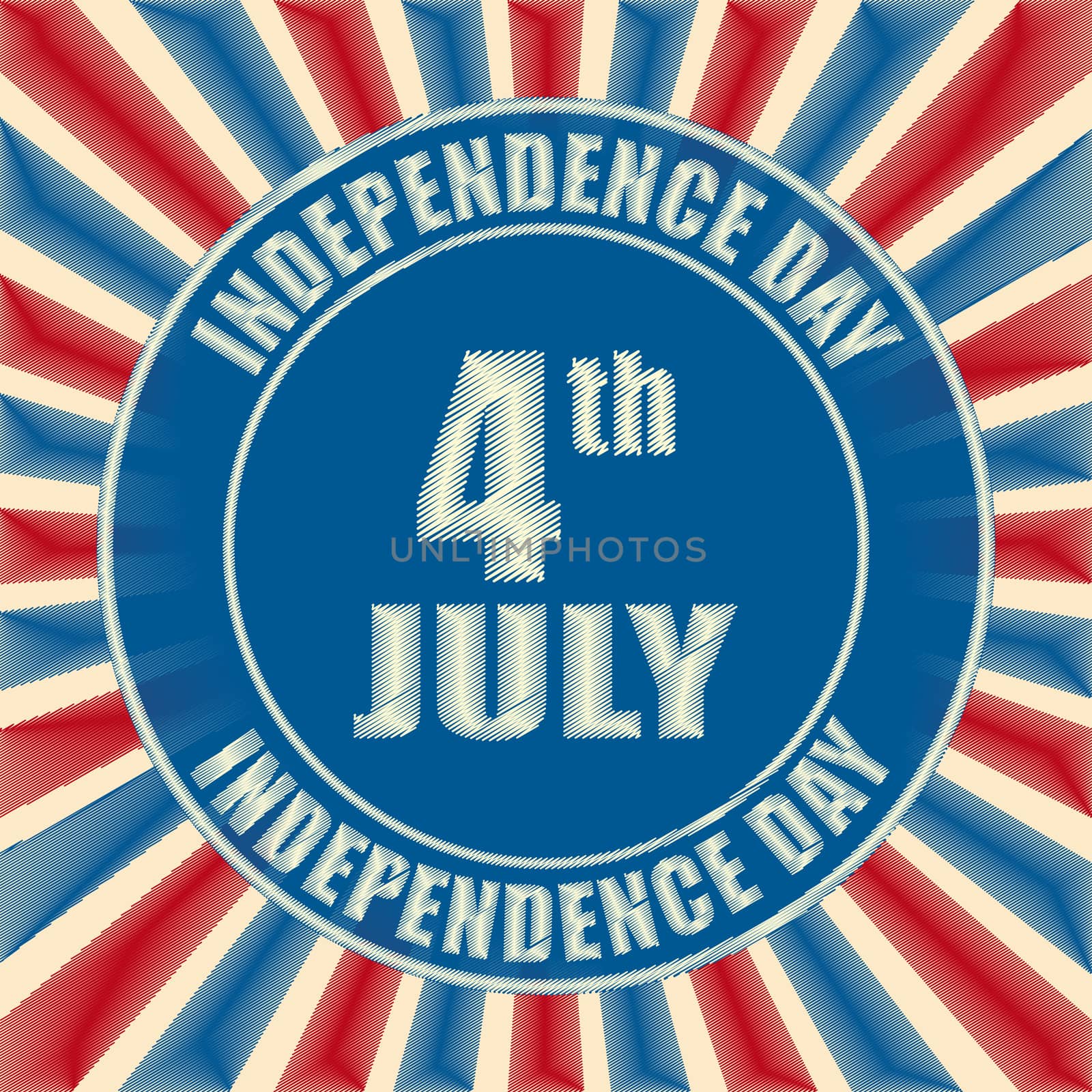 4th of July - American Independence Day - retro badge by marinini