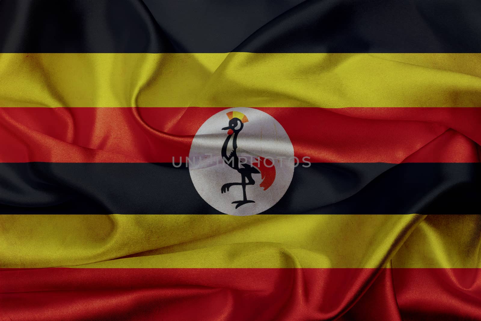uganda grunge waving flag