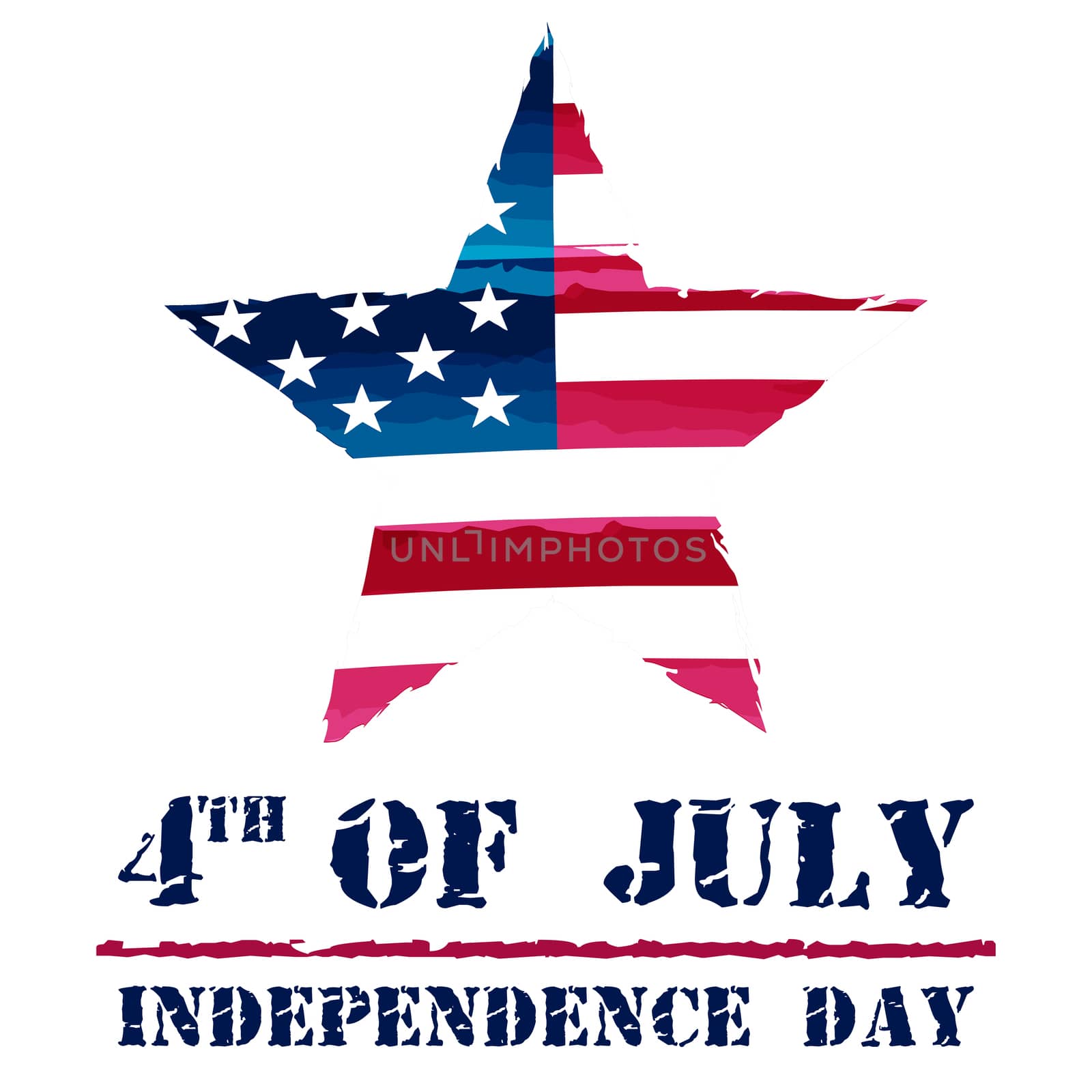 star in USA drawing flag and 4th of July - Independence Day, american holiday concept