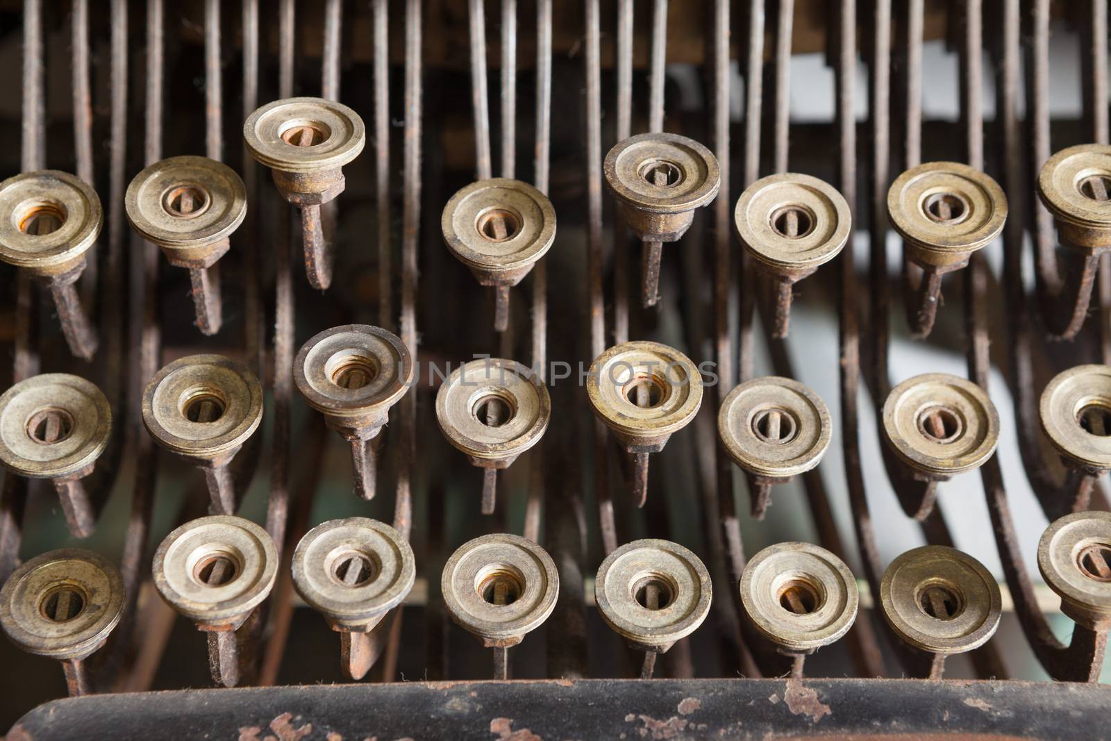 close up of old vintage typewriter