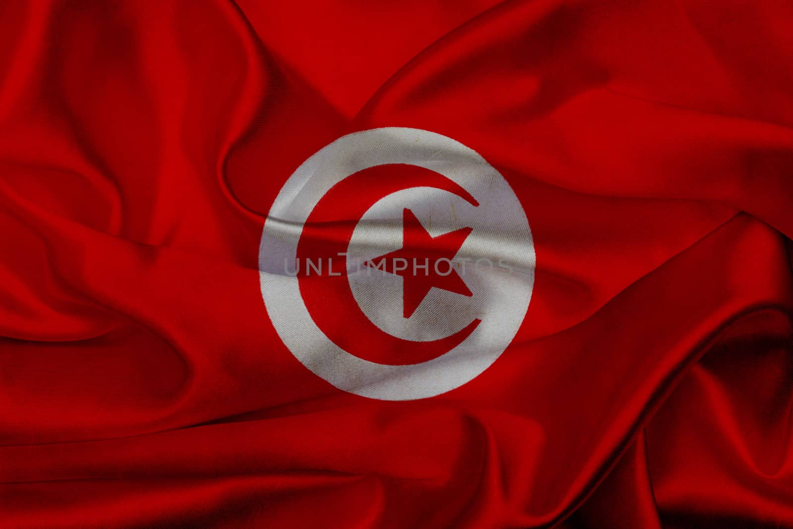 Tunisia grunge waving flag