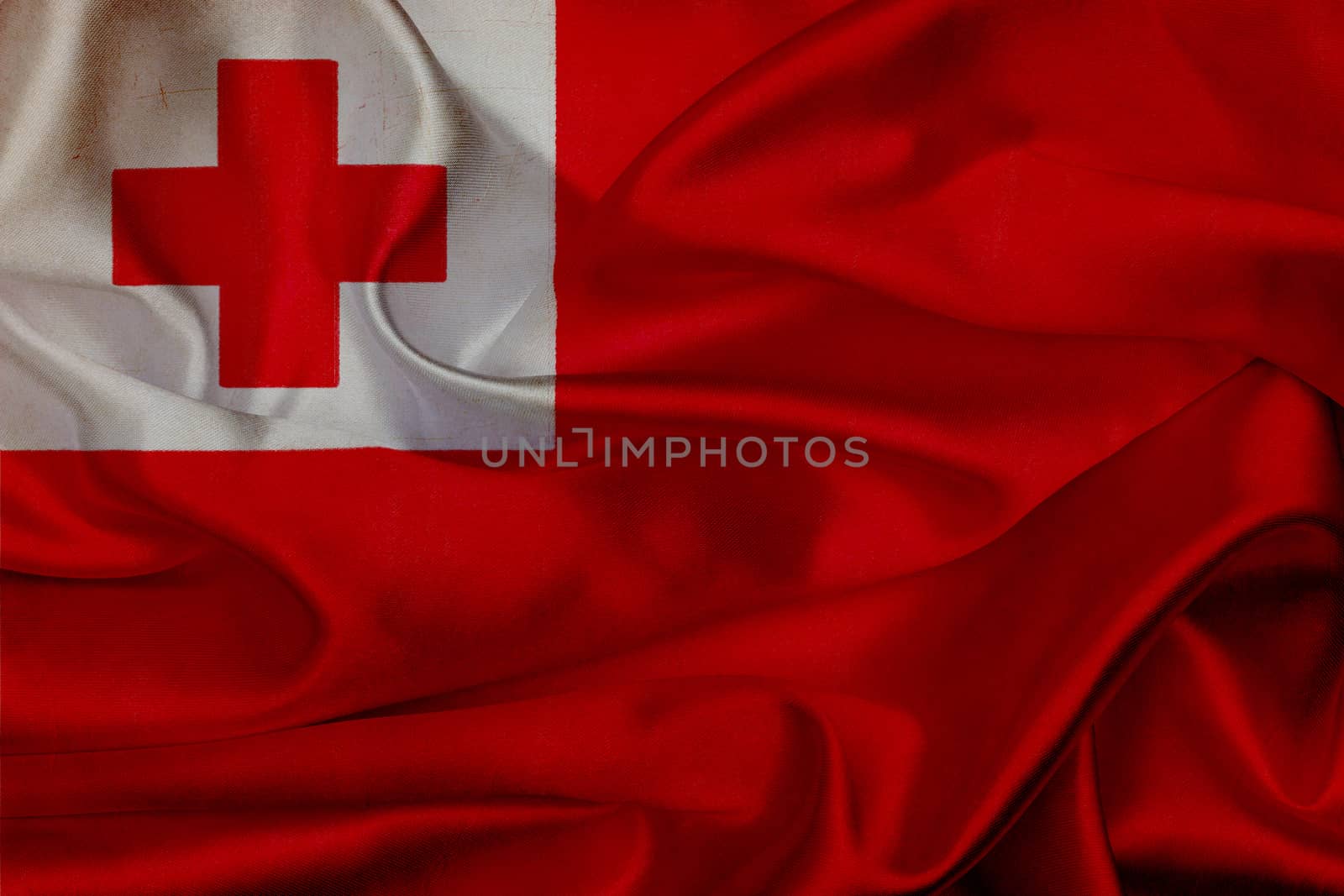 Tonga grunge waving flag