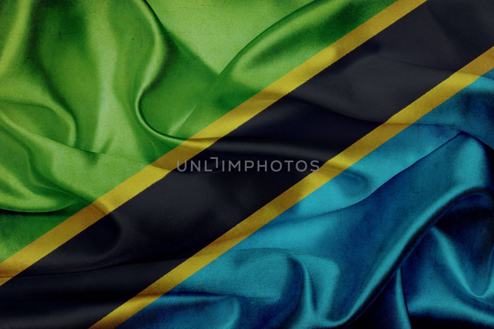 Tanzania grunge waving flag