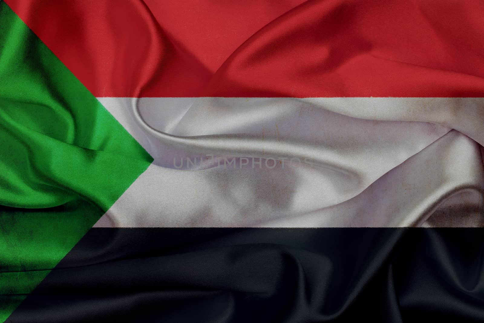 Sudan grunge waving flag