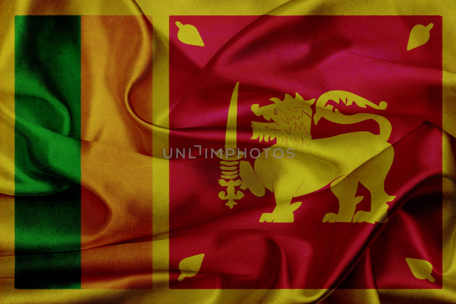 Sri Lanka grunge waving flag