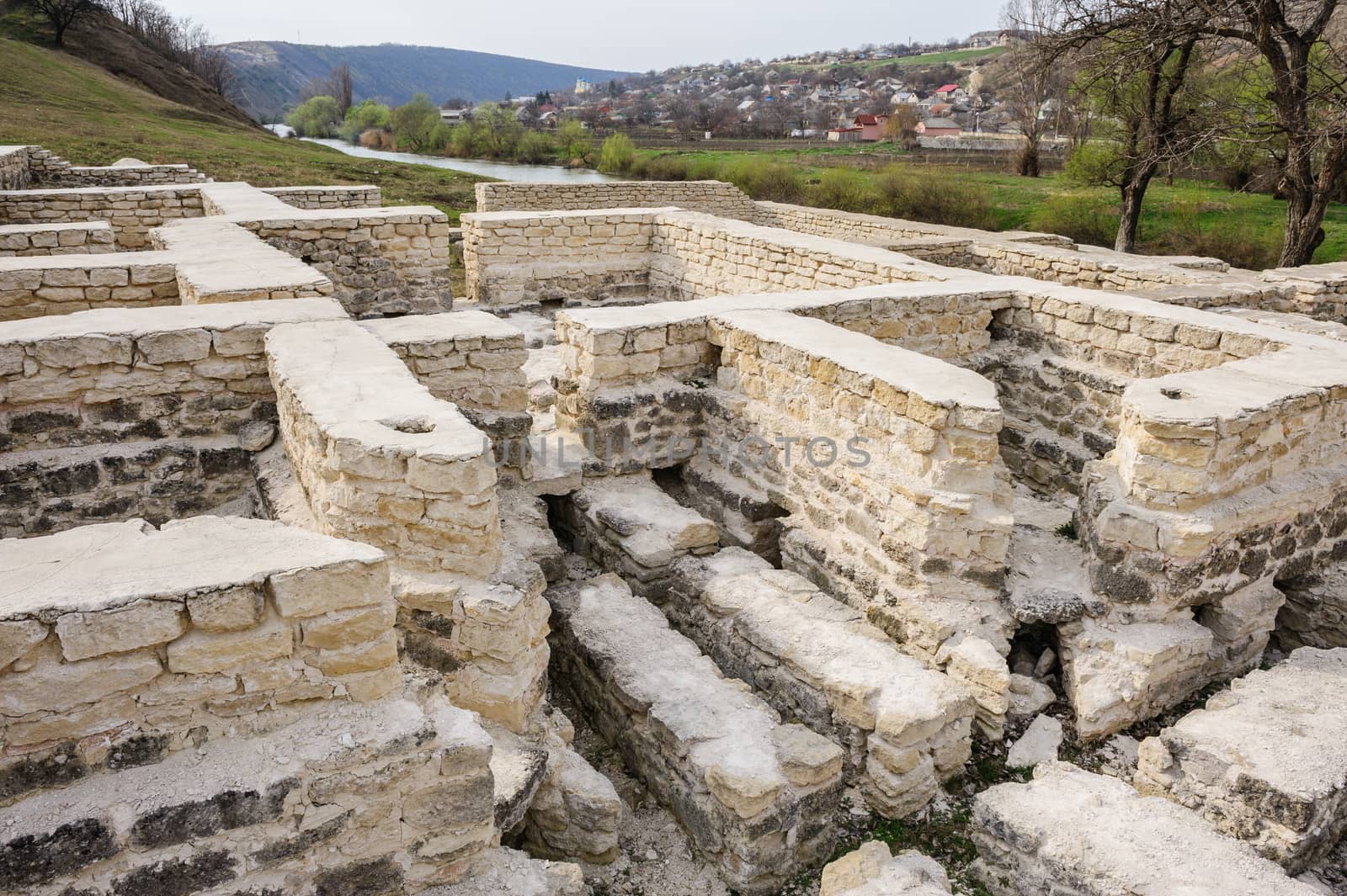 Ruins of Golden Horde bath, old Orhei, Moldova