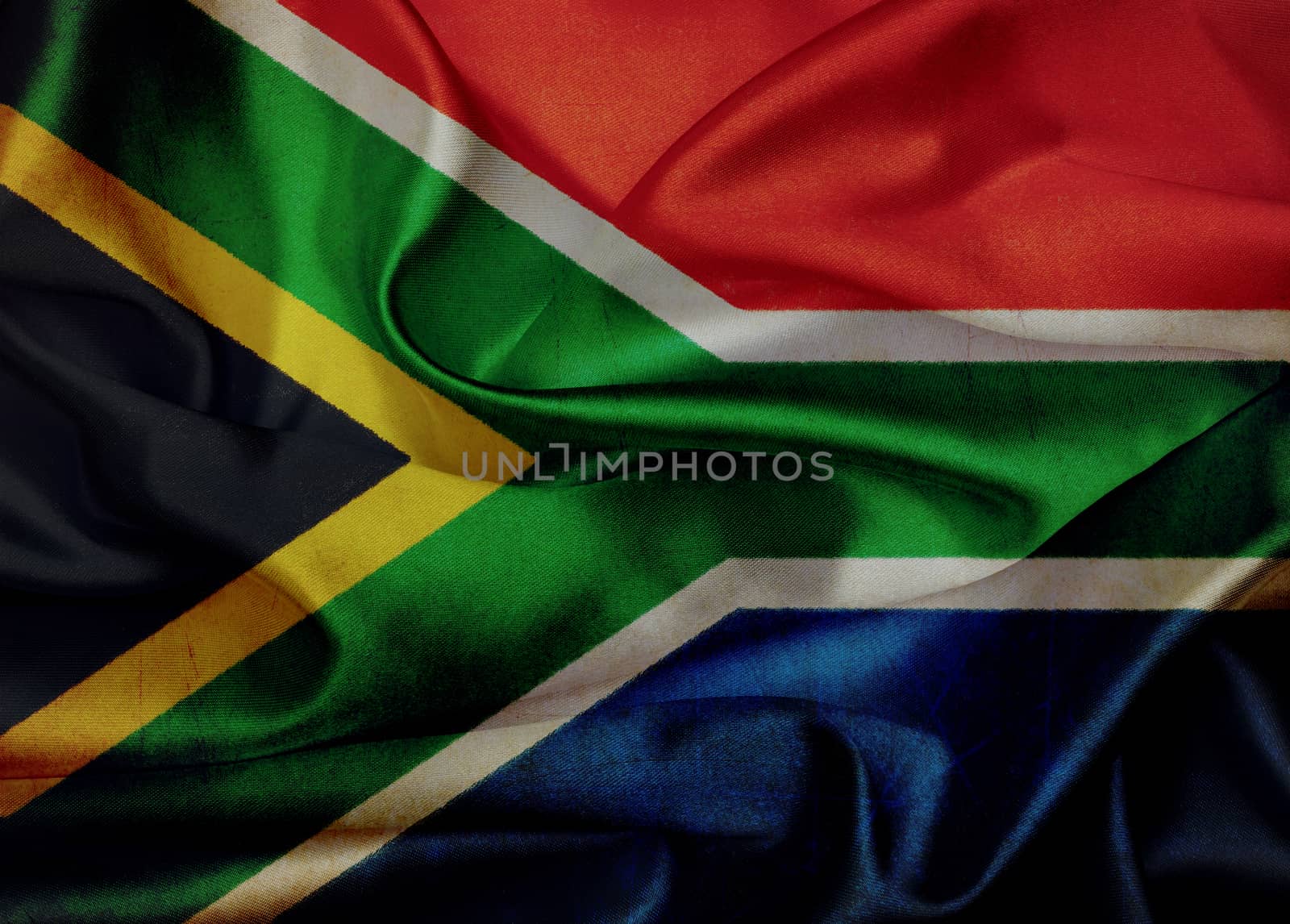 South Africa grunge waving flag