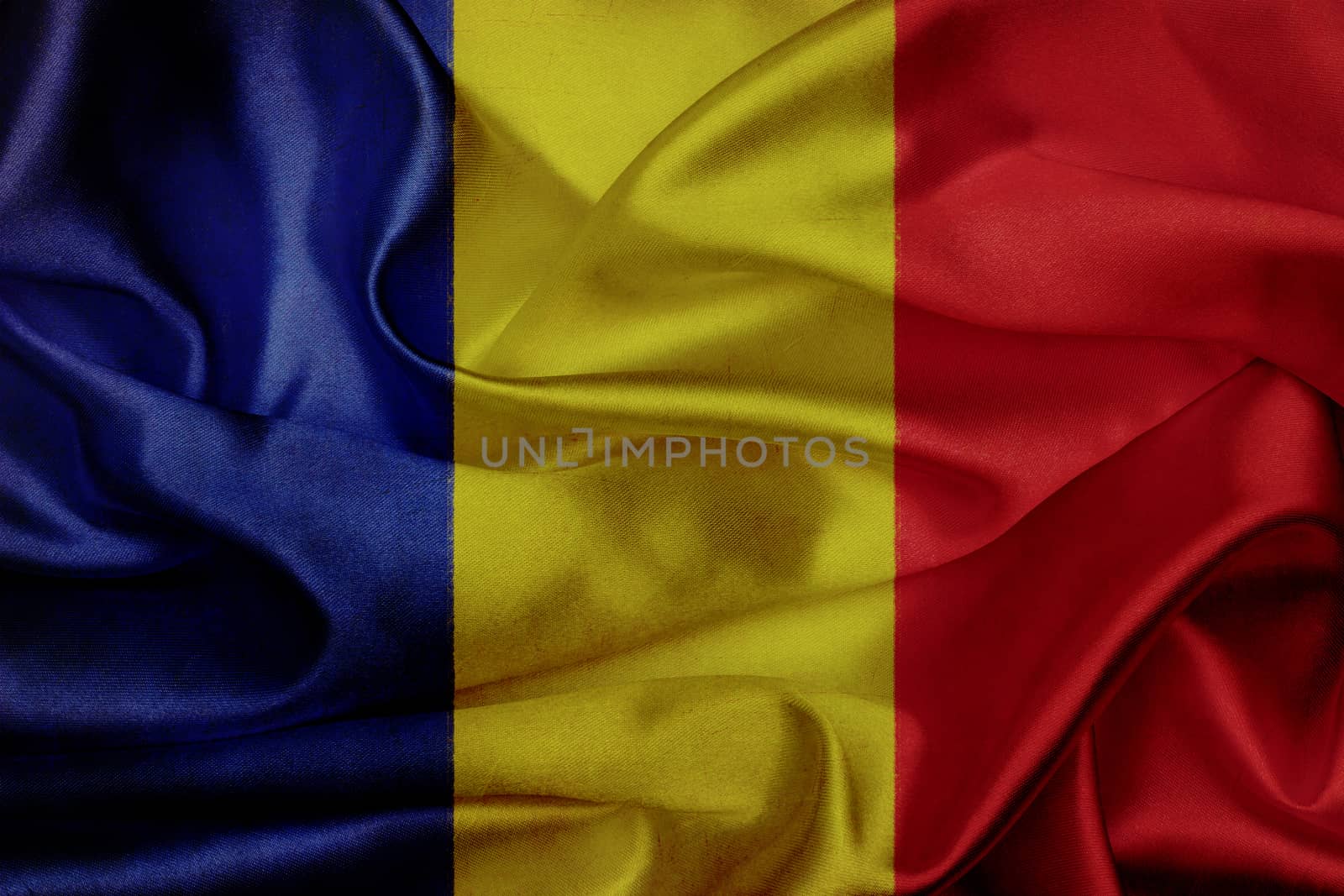 Romania grunge waving flag